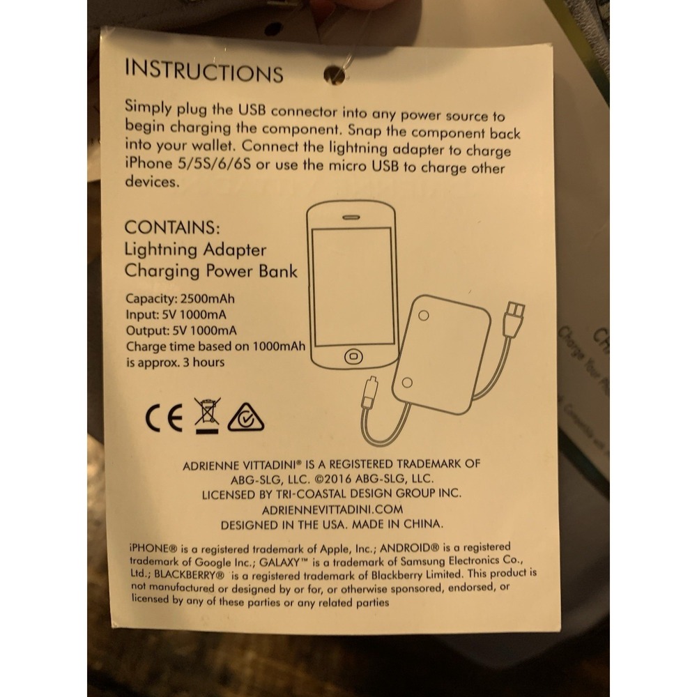 New Adrienne Vittadini Apple Others Phone Charging Wallet Wristlet Gray - Picture 6 of 11